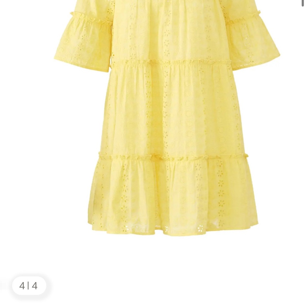 Yellow Eyelet Mini Dress - Picture 4 of 4